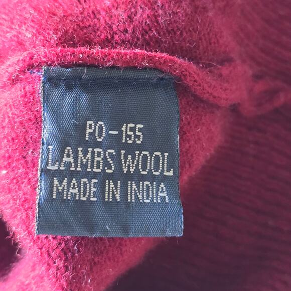 Men’s Lambswool Sweater Vest Red Knit Pullover V-Neck Sz M BusinessCasual Preppy - Picture 7 of 7